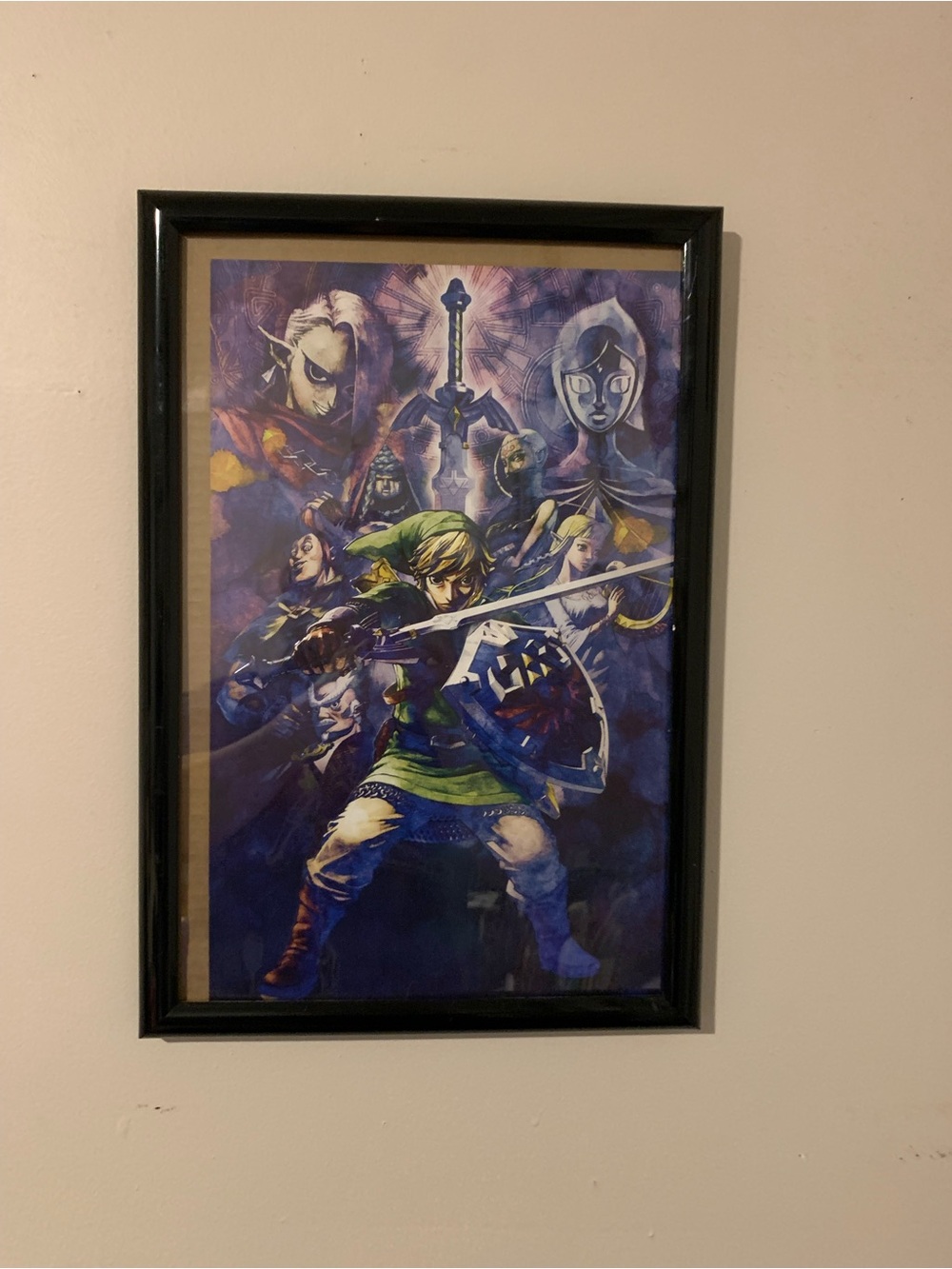 Framed Video Game Art Print - Green and Blue Poster